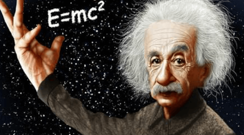Albert Einstein with his famous E=mc2 Equation